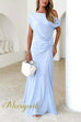 One Shoulder Ruched Waist Maxi Party Dress