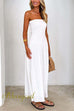 Frilled Strapless Tube Swing Maxi Dress