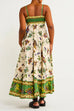 Unique Birdie Print Pocketed Swing Maxi Dress