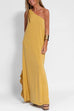 Margovil Sleeveless One Shoulder Side Split Maxi Dress