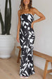 Margovil Off Shoulder Sleeveless Geometric Printed Maxi Party Dress