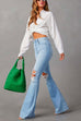 Margovil Distressed Bell Bottoms Ripped Trendy Jeans