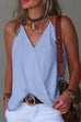 Margovil V Neck Solid Summer Cami Top