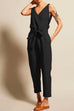 Margovil Casual V Neck Sleeveless Wrapped Jumpsuit