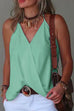 Margovil V Neck Solid Summer Cami Top