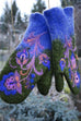 Margovil Christmas Gift Flower Embroidery Mittens