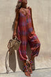 Margovil V Neck Tie Shoulder Pockets Tie Dye Cami Jumpsuit