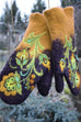 Margovil Christmas Gift Flower Embroidery Mittens