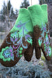 Margovil Christmas Gift Flower Embroidery Mittens