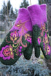 Margovil Christmas Gift Flower Embroidery Mittens