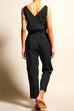 Margovil Casual V Neck Sleeveless Wrapped Jumpsuit