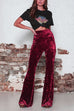 Margovil High Waist Flare Velvet Pants