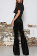 Margovil High Waist Flare Velvet Pants