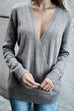 Margovil V Neck Long Sleeve Wrapped Sweater