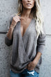 Margovil V Neck Long Sleeve Wrapped Sweater