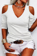 Margovil Wrap V Neck Cold Shoulder Top