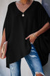 Margovil V Neck Half Sleeve Loose Batwing T-shirt