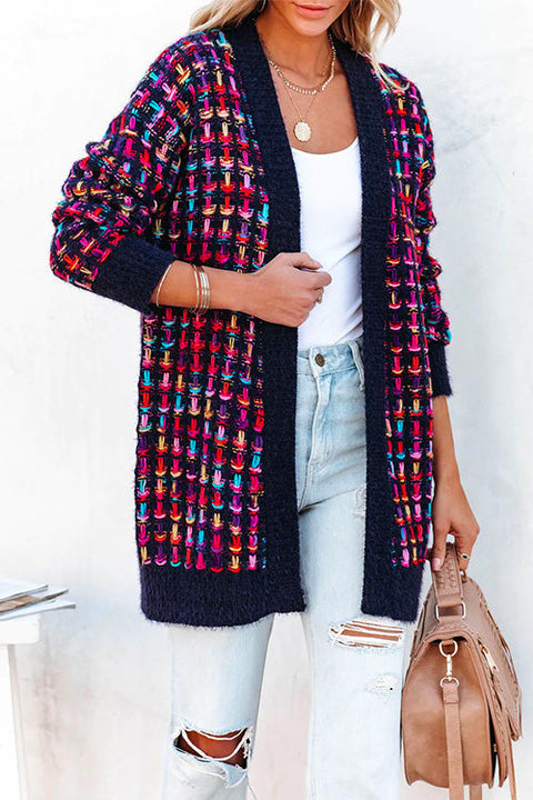 Margovil Open Front Multi-colored Print Cardigans