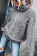 Margovil Winter Turtleneck Long Sleeve Solid Knit Sweater