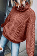 Margovil Winter Turtleneck Long Sleeve Solid Knit Sweater