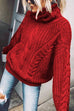 Margovil Winter Turtleneck Long Sleeve Solid Knit Sweater