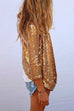 Margovil Open Front Long Sleeve Sequin Cardigans