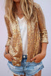 Margovil Open Front Long Sleeve Sequin Cardigans