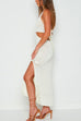 Margovil V Neck Sleeveless Cut Out Side Spit Beach Dress