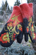 Margovil Christmas Gift Flower Embroidery Mittens