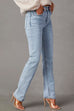 Margovil Raw Hem Distressed Straight Leg Denim Pants