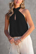 Margovil Sleeveless Cut Out Halter Backless Top