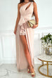 Margovil One Shoulder Cut Out Draped Front Maxi Party Dress