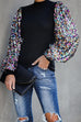 Margovil Sequin Lantern Sleeve Festive Blouses