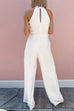 Sleeveless Halter Waisted Wide Leg Jumpsuit