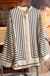 Margovil Button Up Long Sleeves Striped Silk Scarf Blouse