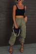 Margovil Elastic Waist Pocketed Drawstring Ankle Cargo Pants