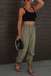 Margovil Elastic Waist Pocketed Drawstring Ankle Cargo Pants