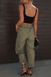 Margovil Elastic Waist Pocketed Drawstring Ankle Cargo Pants