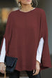 Margovil Crewneck Batwing Sleeve Cloak Top