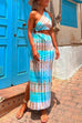 Margovil One Shoulder Cut Out Waist Side Split Tie Dye Maxi Dress