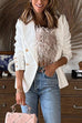 Margovil Lapel Double Breasted Open Front Blazer Jacket