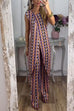 Margovil Printed High Slit Long Tank Top and Bell Bottoms Pants Set