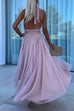 Margovil Halter Backless Waisted Tulle Maxi Dress