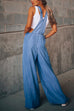 Margovil Pocketed Wide Leg Baggy Denim Overalls