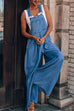 Margovil Pocketed Wide Leg Baggy Denim Overalls