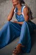 Margovil Pocketed Wide Leg Baggy Denim Overalls