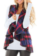 Margovil Pockets Plaid Jacket Vest