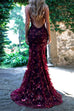 Margovil Sequin V Neck Backless Maxi Cami Mermaid Party Dress