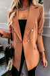 Margovil Lapel Double Breasted Open Front Blazer Jacket