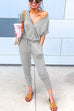 Margovil V Neck Wrap Jumpsuit with Pockets